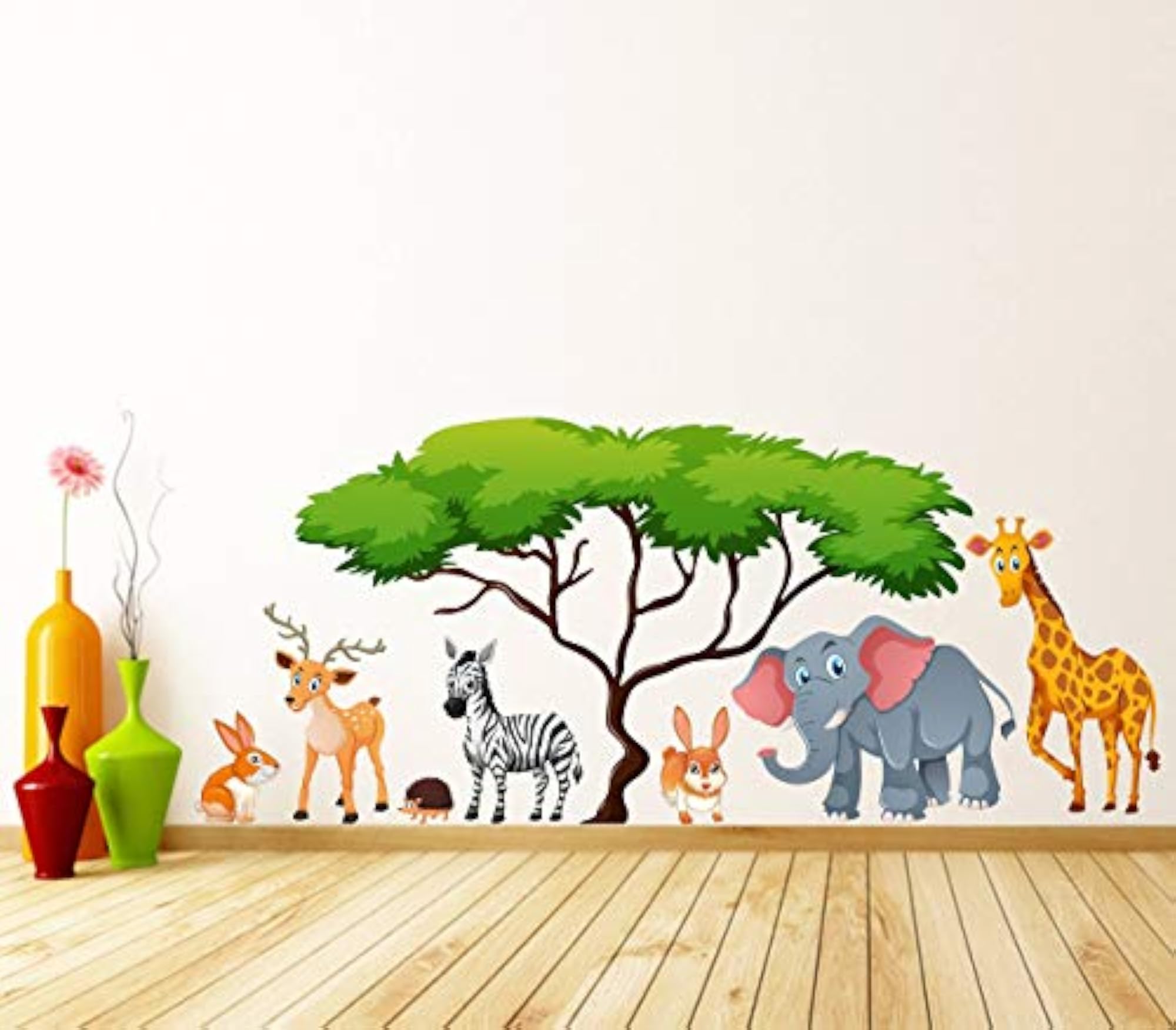 Jungle Animals Multi Extra Large PVC Vinyl Wallsticker