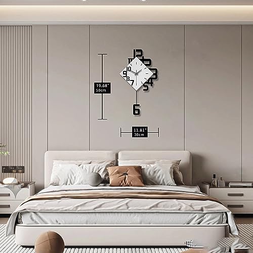 Horloge murale moderne en bois noir pour décoration de salon - 6