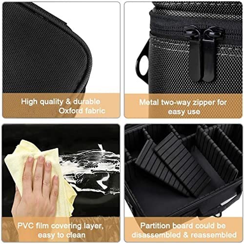 Image of Travel Makeup Case, Professional Cosmetic Train Cases Artist Storage Bag Make Up Tool Boxes Brushes Bags with Compartments Vanity Organizer (16 INCH(1 Layer), Black)