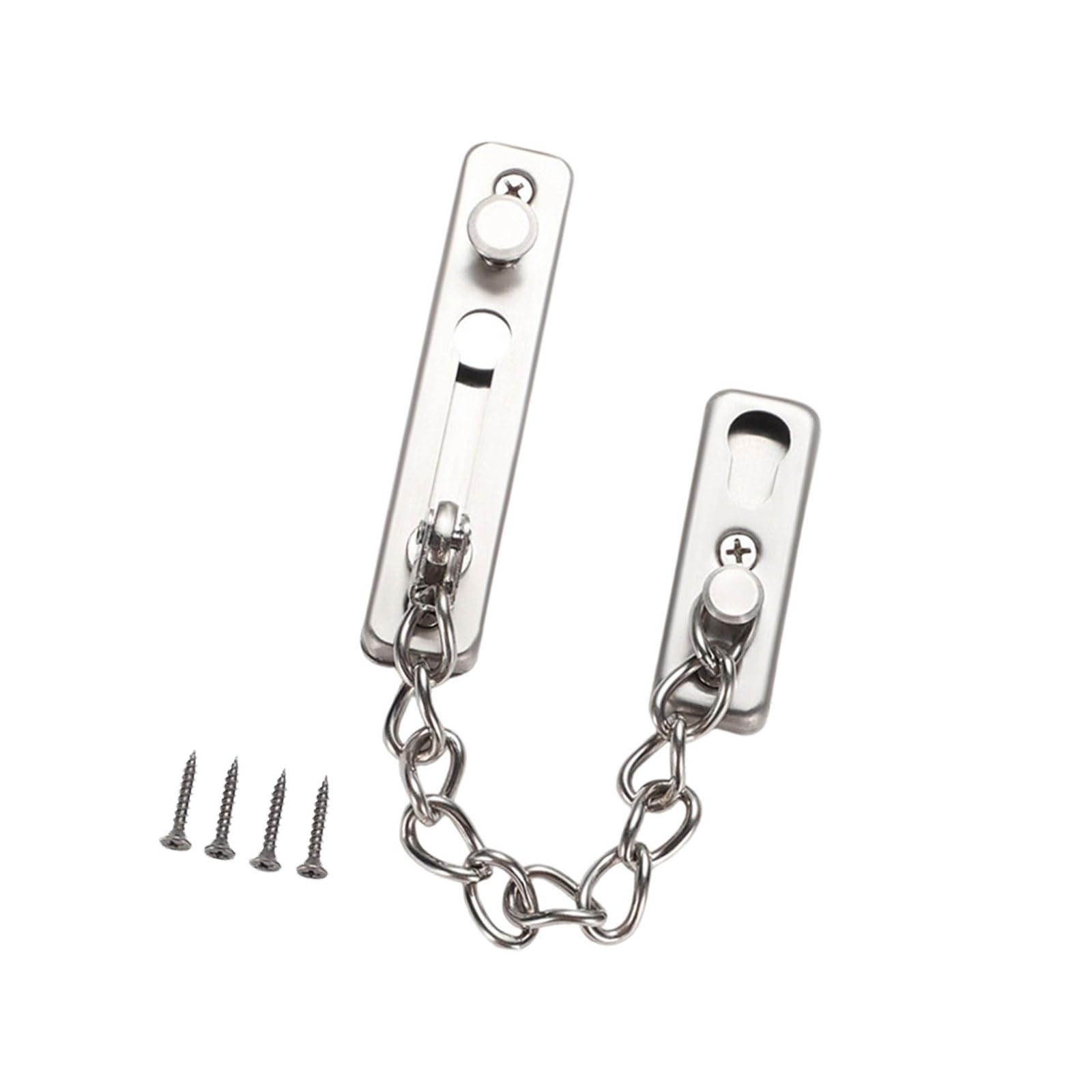Kaeltsyn Silver Security Door Sliding Chain Anti-Theft Latches Buckle Stainless Steel Doors Guard Locks For Home Hotel Anti-Theft Latches Buckle