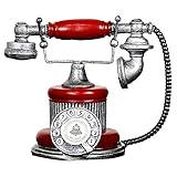1Pack Antique Telephone Creative Retro Decorative Phone Resin Rotary Dialing Telephone Decorating Cafe Bar Window Decoration Home Decoration Props (red)
