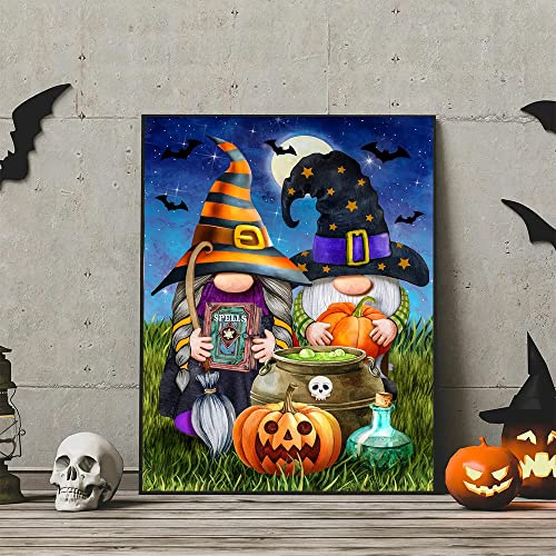 Daicur Diamond Painting Kits, 4 Pack Diamond Art Kits For Adults, Diy 5D Round Full Drill Crafts Diamond Dotz Home Wall Decor Gifts Christmas Halloween Thanksgiving Fall Gnome (12X16Inch) #TOP1