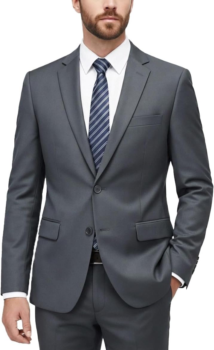 Men's Suits, Mens Suits Classic Fit 2 Piece, Men Suit, 2 Button Blazer Jacket and Pant, Suitable for Business, Wedding, Prom
