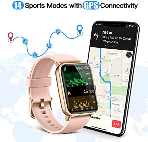 Dirrelo Smart Watch for Women Men, Fitness Watch with Heart Rate Monitor, Blood Oxygen and Sleep Monitor, IP68 Waterproof Fitness Trackers, 1.55" Touch Screen Smartwatch for iPhone Android Phones