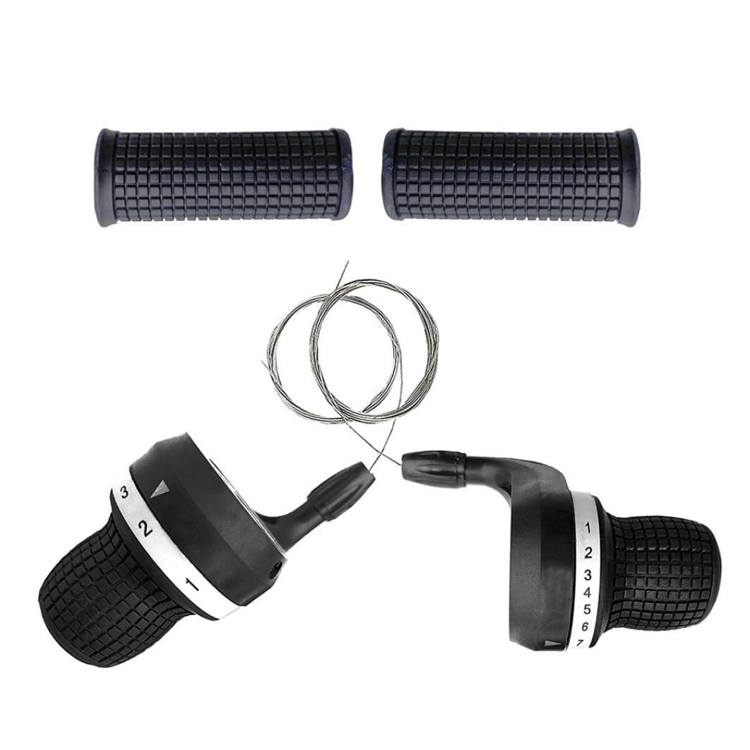 Generic Bicycle Twist Grip Shifter Handle Bike Brake Lever Cycling Derailleur Transmission Bike Gear Shifter 1Pair 3 x 7 Speed Grip Left and Right