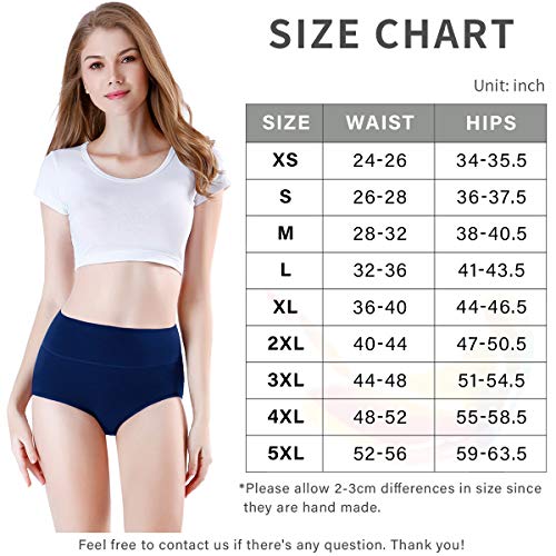Image of wirarpa Women's Cotton Underwear High Waist Full Coverage Brief Panty Multipack