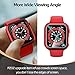 pzoz Compatible for Apple Watch Series SE2 /6/5 /4 /SE 44mm Case with Screen Protector Accessories Slim Guard Thin Bumper Full Coverage Matte Hard Cover Defense Edge for iWatch Women Men GPS (Red)