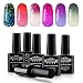 Soak Off UV LED Gel Nail Polish 10ml, Mood Changing, Chameleon Temperature Colors Changes Thermal Lacquers, Pack of 6 -Set #08 by Perfect Summer