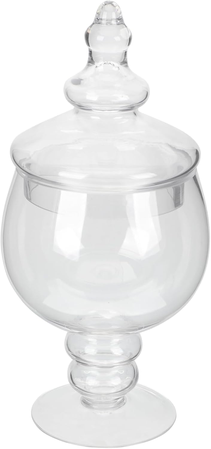 Unomor Elegant Glass Candy Jar with Lid for Wedding Decor Candy Storage Kitchen Display