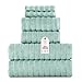 Luxury Bath Towel Collection Set - Ultra Absorbent and Plush Complete Towel Set With Unique Ribbed Design - Made with 100% Cotton (Sea Foam)