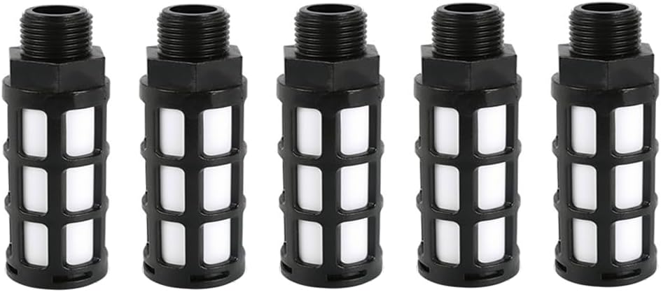 Black Plastic Exhaust Air Silencer 1" Air Line Pneumatic Mufflers Air Compressor Fitting Noise Reduce (1 Pack)