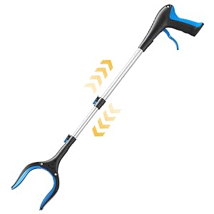 Telescopic Grabber Reacher Tool 5-Level Adjustable Length 23 to 41 - Trash Claw Gripper Pickup Stick for Litter