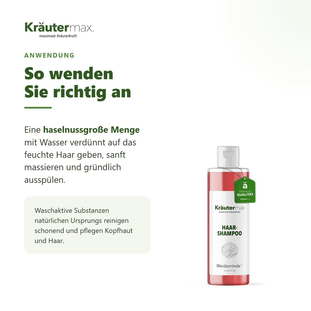 Kräutermax Weidenrinden Shampoo Läuse mit Weidenrinde Extrakt 3 x 250 ml
