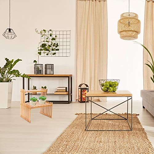 Suporte de plantas de madeira Cabilock com vários suportes de vasos de flores, prateleira organizado