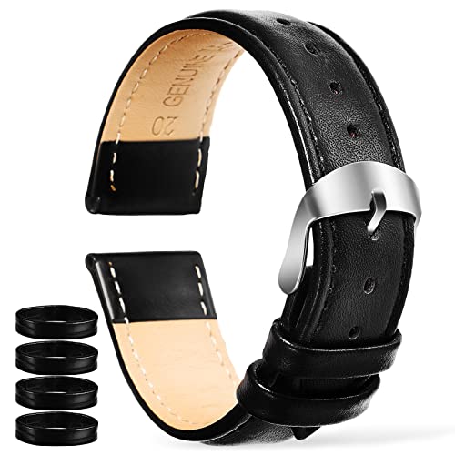 PACKOVE 1juego Correa De Reloj De Cuero De Piel Verdadera Con Anillos De Repuesto De Correa De Para Reloj De Pulsera Diseño Elegante y Cómodo