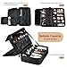 Greenfeather Travel Makeup Bag, Professional Cosmetic Train Case Organizer, Portable Travel Cosmetic Brush Bag Holder Makeup Artist Storage Box with Adjustable Dividers and Shoulder Strap, Black