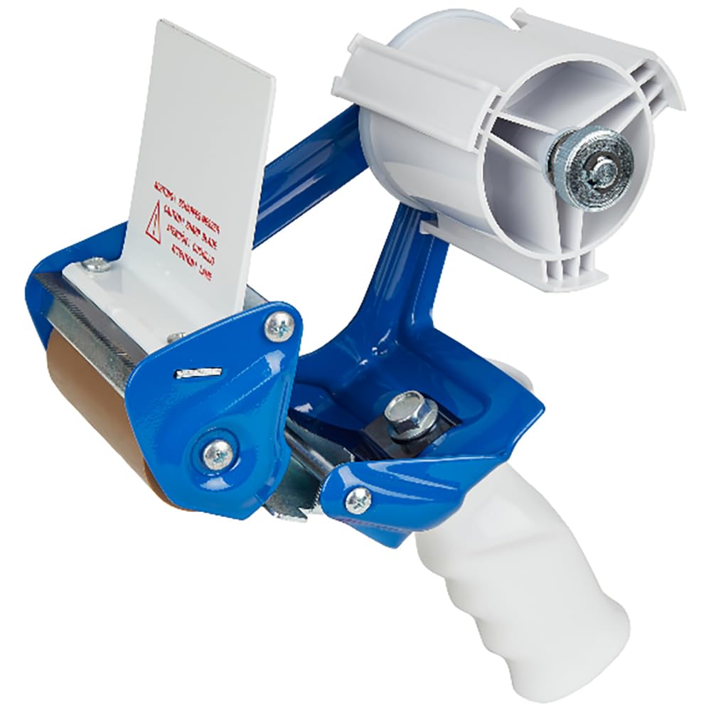 10 Stück, Packbandabroller, FRANZ MENSCH, 23x19 cm, dunkelblau-weiß, Metall | Profi K20B, Handabroller für Packbänder, Tape Dispenser, Packbandspender, Versand, Lager, Verpackung, Kartonverschluss