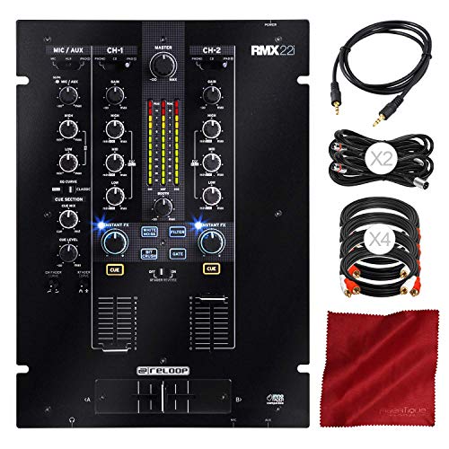 Reloop Rmx-22I 2+1 Dj Mixer With Digital Fx And Smart Device Connectivity Bundle #TOP24
