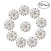 10 Pieces Pearl Rhinestone Buttons, Faux Pearl Snowflake Rhinestones Buttons, Flat Back Rhinestone Pearl Sew on Clothing for DIY Crafts Jewelry Phone