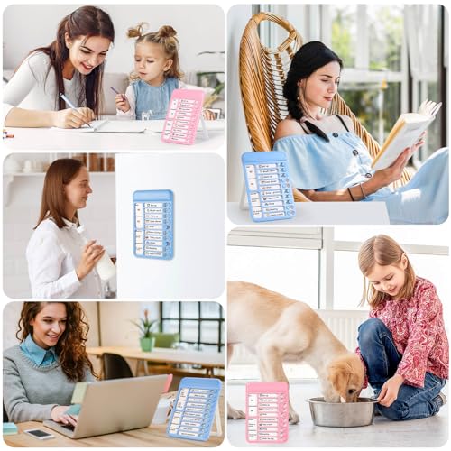 Image of Audab 2Pcs Dry Erase Chore Chart for Kids, Magnetic Checklist Board, My Chores Slider Chart to Do List Board, Routine Chart Schedule Board Task Tracker for Home Refrigerator, Wall, Desk (Blue & Pink)