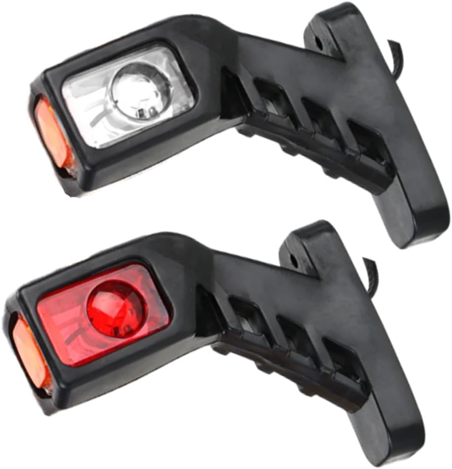 Riloer Side Marker Indicator Lamp, 2pcs 10-30V DC Trailer Running Lights, Turn Signal Light Compatible with SUV Vans Lorry Rvs Bus Boat Trailer (Long Style)