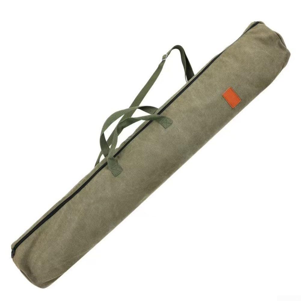 Canvas Fishing Rod Bag Heavy Duty Wear Resistant Tackle Case With Widened Handle For Travel Green 130cm(Green 1.2M)