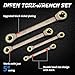 DISEN 2025 Upgraded 4-Piece E-Torx Double Box Ratcheting Wrench Set, 72-Tooth Black Nickel Plated, Dual Head E6E8/E10E12/E14E18/E20E24 with Storage Pouch