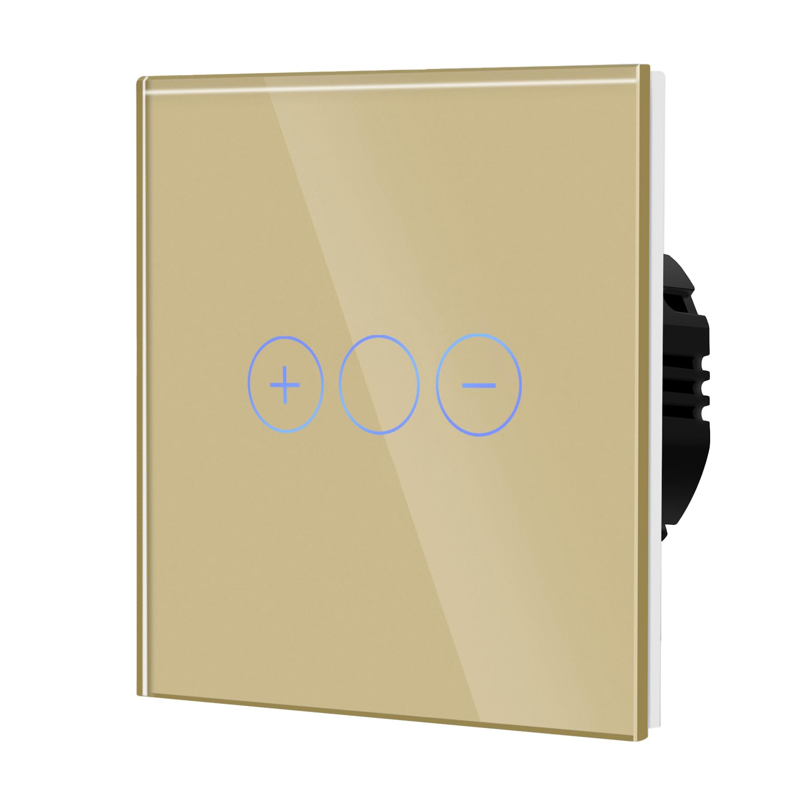 BSEED Dimmer Light Switch,Glass Touch Panel,LED Lights,No Neutral Wire Required,1 Gang 1 Way,86mm Gold