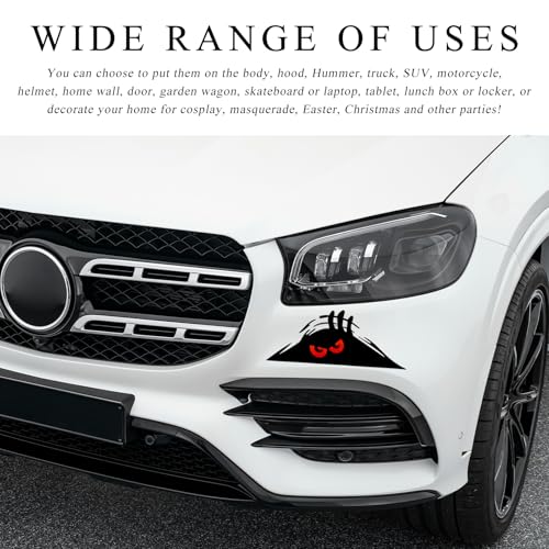 Image of Yourkar Car Dune Monster Sticker, Funny Peeping Monster Auto Decals Cover Scratches, Reflective Waterproof Vinyl Vehicle Hide and Seek Monster Decal, Decorative Car Accessories