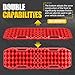 BUNKER INDUST Off-Road Traction Boards with Jack Base,Pair Recovery Track 4X4 Jeep Truck Emergency Tire Traction Mat with Bag -Sand, Mud, Snow Tracks Red Traction Pad (Gen 7th)