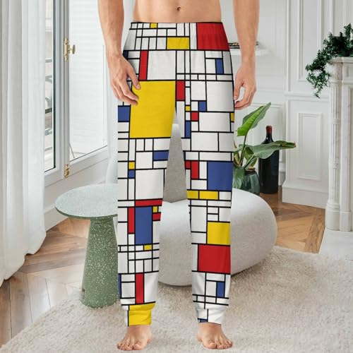 Piet Mondrian Men’s Pajama Pants Sleep Lounge Pants PJ Bottoms2