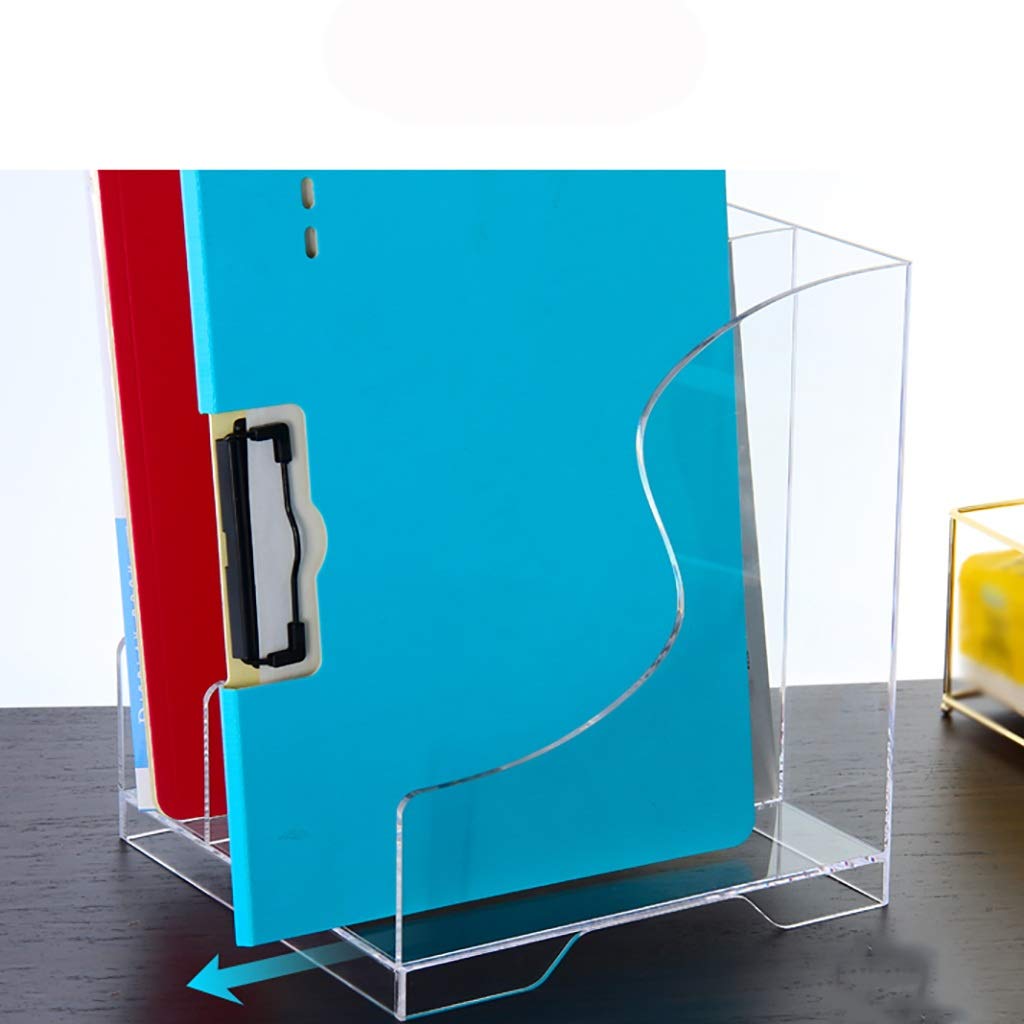 Caja de Almacenamiento de Escritorio, Estante de Almacenamiento Transparente de 3 Capas Vertical Curvo, archivador acrílico multifunción para Oficina A4