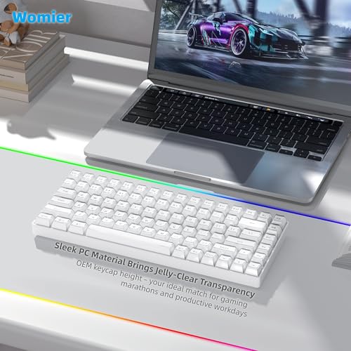 Image of Womier White Jelly Keycaps, Shine Through Keycaps for Mechanical Keyboard | OEM Profile Keycaps Set, 113-Key Custom Keycaps for 60%,75%,100% Keyboards with Cherry /Gateron MX Switches-White