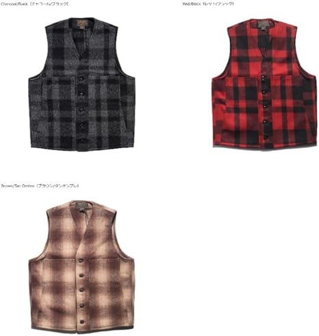 フィルソン　マッキーノウールベスト　ブラウン　38 FILSON フィルソン マッキーノ ウール ベスト チェック｜ メンズ