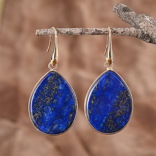 Boucles d'oreilles pierres bleues naturelles pour sublimer vos tenues de soirée et d'été