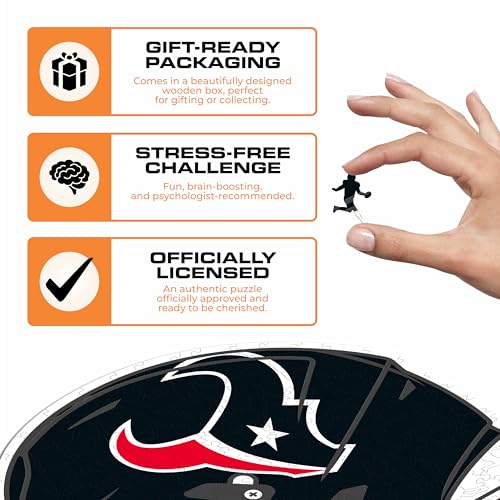 Iconic Puzzles, Houston Texans Helmet, Wooden Puzzle officially licensed NFL, 100% sustainable - Image 3