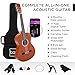 Best Choice Products 38in Beginner All Wood Acoustic Guitar Starter Kit w/Gig Bag, 6 Picks, Nylon Strings, Strap w/Pick Holder - Natural Mahogany
