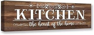 Vintage Kitchen Canvas Wall Art | Rustic Kitchen Rules Prints Farmhouse Signs Framed | Family Sign Kitchen Wall Decor (5.5...