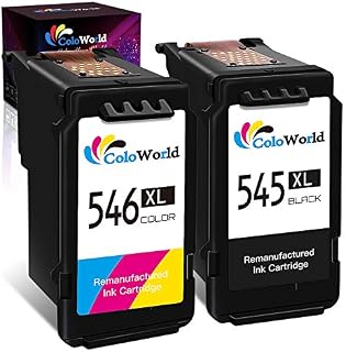 ColoWorld 545 546 Ink Cartridges, PG-545XL CL-546XL Multipack Remanufactured for Canon 545 546 XL Ink Cartridge for Pixma TR4551 TR4550 TS3450 TS3350 MG2550s TS3150 MG3050 Printers(1 Black,1Colour)