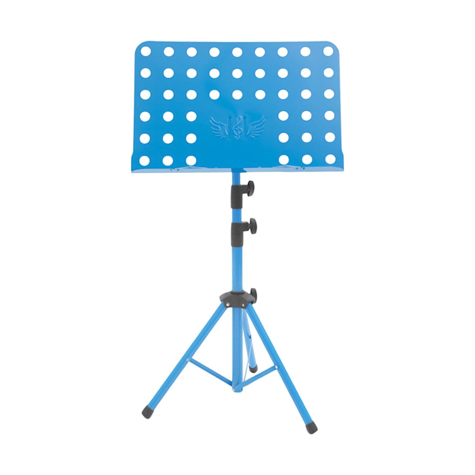 Fenteer Atril para partituras, altura ajustable, práctico, antideslizante, plegable, para libros, notas musicales, para músicos, Azul