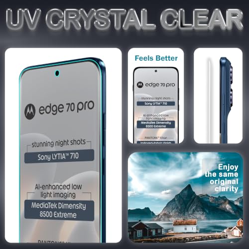 Image of ArmourPro 2 Pack Matte UV Tempered Glass for Motorola Edge 70 Pro and Edge 70 Fusion, Premium Curved Screen Protector with Anti-Glare Finish, Edge-to-Edge Coverage, Fingerprint Friendly and Case Friendly
