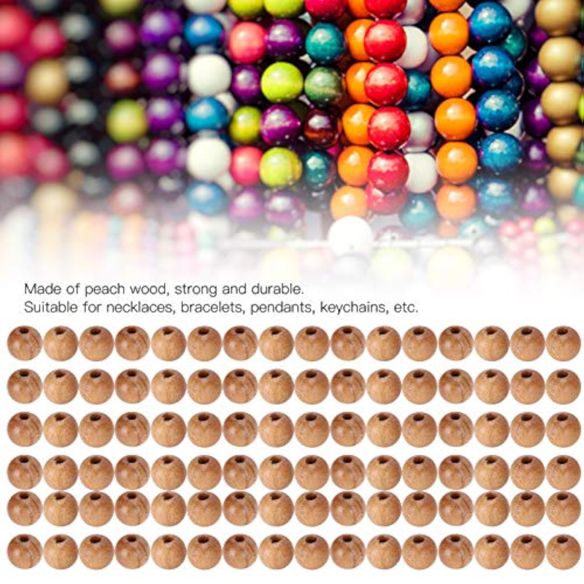 Peach Wood Beads for Bracelets & Necklaces, Non-Toxic