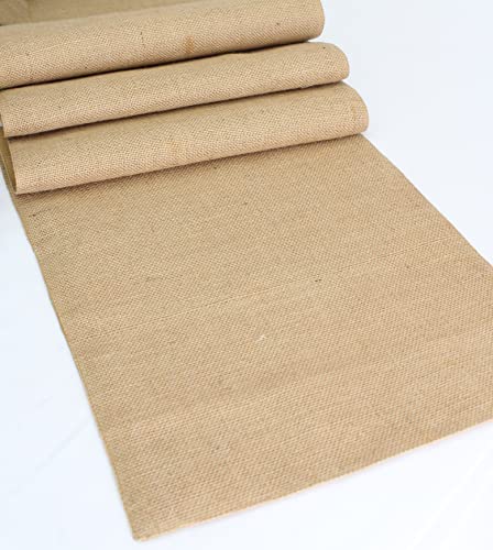 Cotton Craft Jute Table Runner - Natural Burlap Tablerunners - Harvest Autumn Fall Thanksgiving Holiday Christmas Crafts Festive Party Rustic Farmhouse Dining Kitchen Tabletop - 13 X 108 Inches Long #TOP5