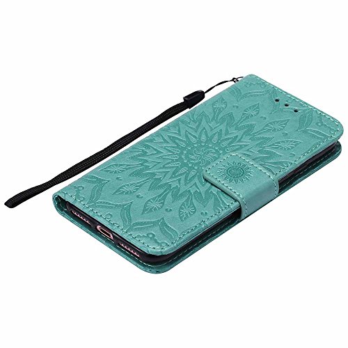 Capa para iPhone 8 [protetor de tela grátis], Dfly Premium de couro sintético macio em relevo design