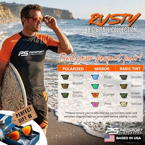 Image of proSPORT Aviator Big & Tall Sunglass Mens Oversize Extra Large & Wide Fit Polarized Available