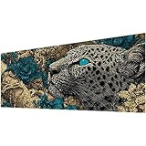 Leopardo Diamond Painting Kit Completo, Diamond Painting Flor Pintura de Diamante Adultos y Niños DIY 5D Cuadrar Punto de Cruz Kit, Manualidades Adultos para Decoracion Hogar Regalo 100x235cm w-492