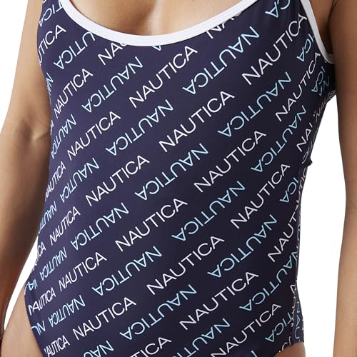 Image of Nautica Womens One-Piece Swimsuit - Slimming Tummy Control Bathing Suit, Quick-Dry Fabric, Bikini Swimsuit