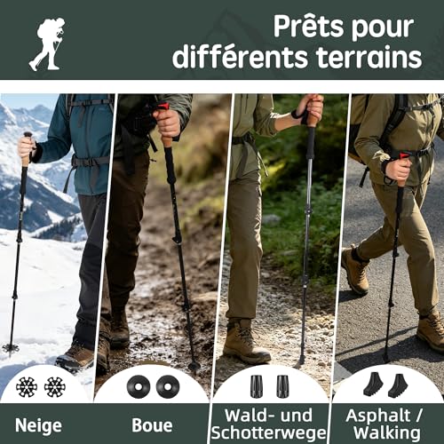 Bâtons de randonnée en carbone réglables pour sécuriser vos appuis - 6