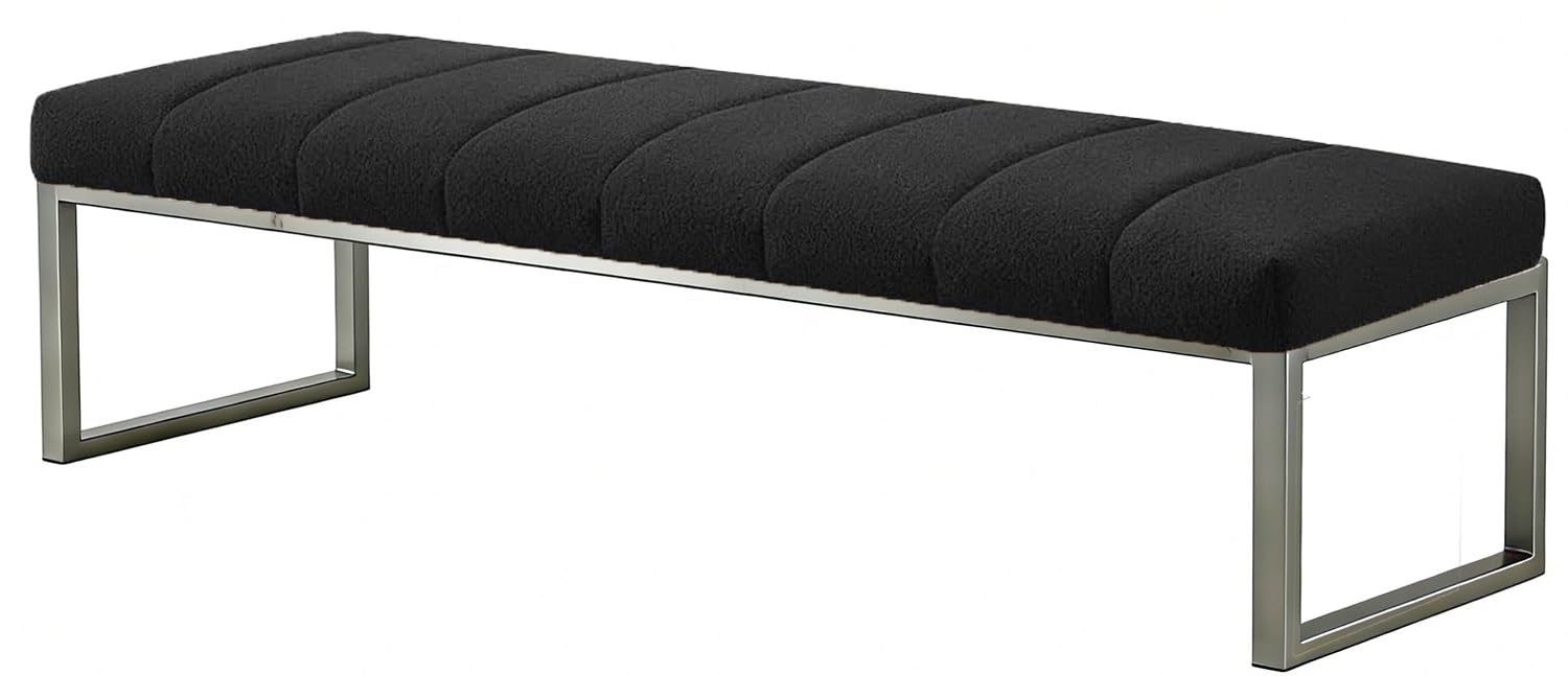 Coussin de banc de jardin 150x35 en fourrure pour des repas conviviaux