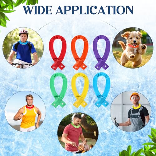 Image of Cozypower 6 Pcs Cooling Neck Wraps with Button Cooling Bandana Neck Cooler Scarf for Hot Weather Ice Neck Wrap Summer Outdoor